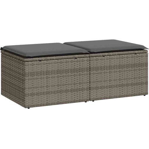 vidaXL 2-dijelni set vrtnih sofa poliratan i bagrem s jastucima sivi Cene