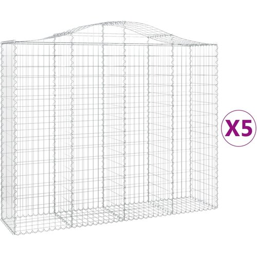 vidaXL Lučne gabionske košare 5 kom 200x50x160/180cm pocinčano željezo Cijene