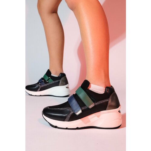 LuviShoes BERGE Black Multi Women's Velcro Padded Sole Sports Sneakers Cene