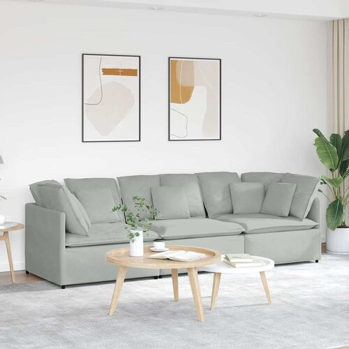  Modularna sofa s jastucima, bar&scaron;unasta, svijetlosiva Cijene