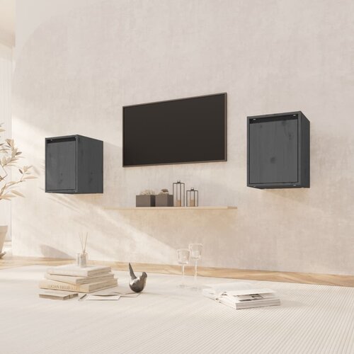 vidaXL Zidni ormarići 2 kom sivi 30 x 30 x 40 cm od masivne borovine Cijene