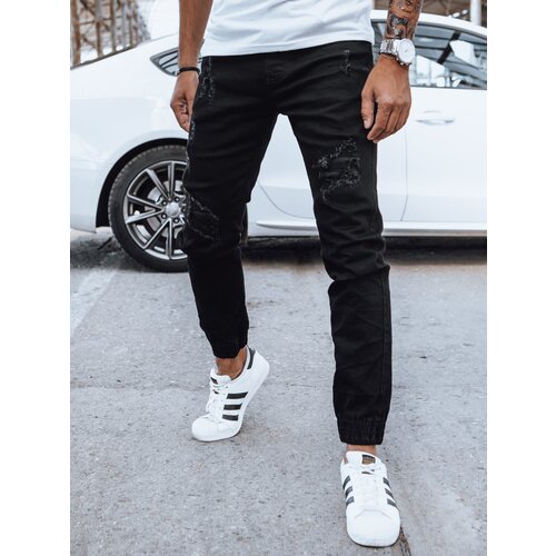 DStreet Spodnie męskie jeansowe joggery czarne Slike