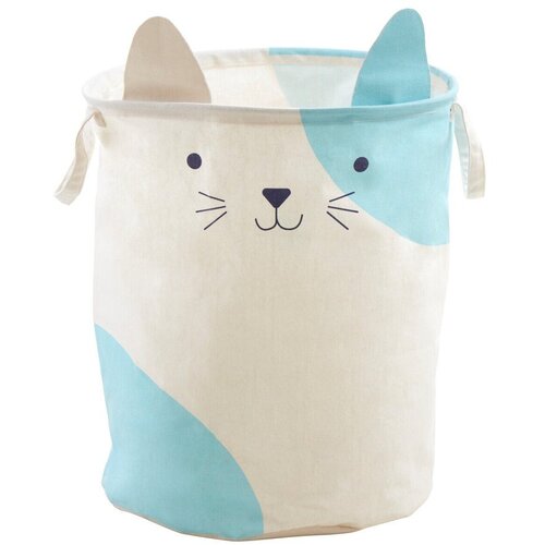 Premier Housewares Bela tekstilna otroška škatla za shranjevanje ø 40x48 cm Mimo Cat Face – Cene