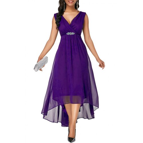 Fenzy Elegantna Midi Obleka Graciana, Vijola Cene