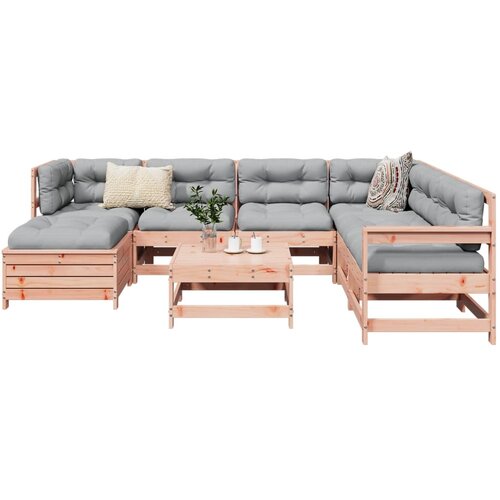 vidaXL 8-dijelni set vrtnih sofa od masivnog drva duglazije Cijene
