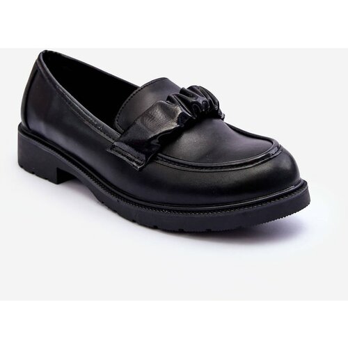 Kesi Leather Moccasins Flat heel shoes black SBarski HY335 Slike