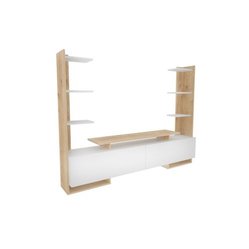 Hanah home TV komoda Ava, 183,6x140x31,7 cm, Bijeli hrast Slike