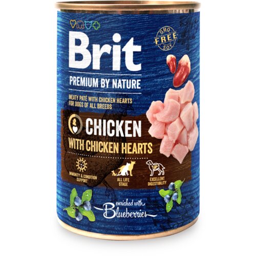 BRIT Premium by Nature brit pn dog konzerva piletina sa srcima 800 g Slike