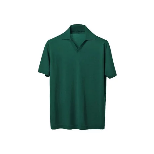 Lanaioli Polo majice kratki rokavi Polo Uomo in lana merino extrafine Zelena