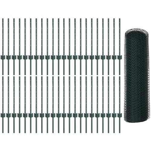  Heksagonalna ograda s stubom 100 x 0,6 m Čelik premazan PVC-om Slike