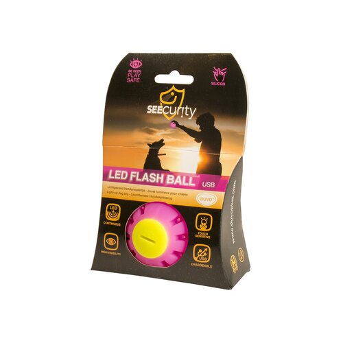 Duvo igračka za pse led svetleća lopta 10cm, roze Slike