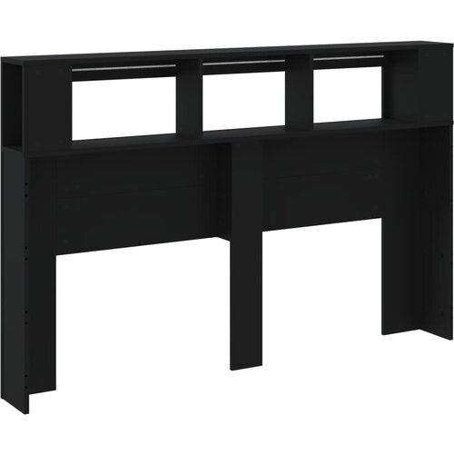  LED uzglavlje crno 160x18,5x103,5 cm konstruirano drvo Slike