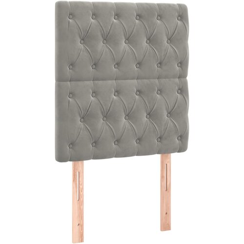 Maison Chic Posteljno vzglavje - Vzglavna omarica 2 kosa svetlo sivo 80x7x78/88 cm žamet, (22077258) Cene