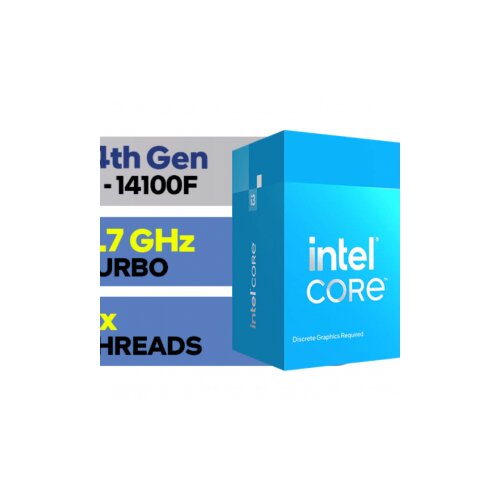 Intel Core i3-14100F3.5GHz 12MB L3 LGA1700 BOXRaptor Lake,bez grafike Slike