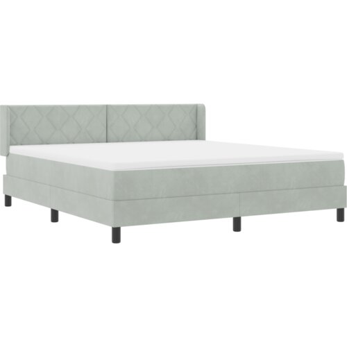 vidaXL Box Spring postelja z vzmetnico svetlo siva 180x200 cm žamet Cene