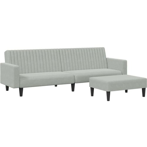 VidaXL 2-dijelni set sofa s jastucima svjetlosivi bar&amp;scaron;unasti Slike