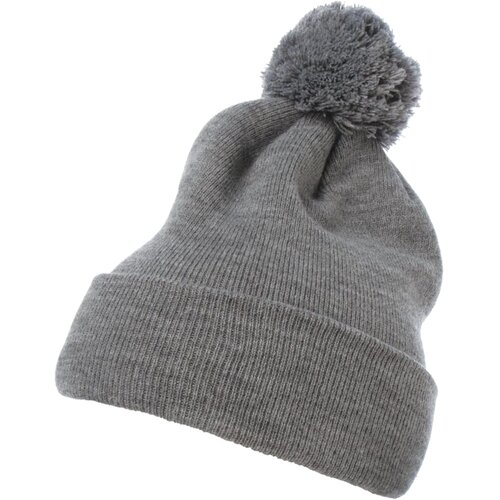 Flexfit Pom Pom Knit hat with heather gray cuff Slike