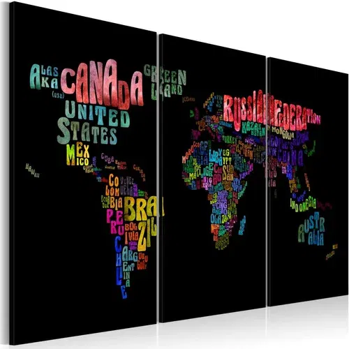  Slika - Names of countries - triptych 90x60