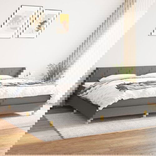 The Living Store Box spring postelja z vzmetnico temno siva 200x200 cm blago - Box Spring Postelja, (21437638) Slike