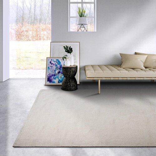 Elle Decoration Krem ručno rađen tepih od mje&amp;scaron;avine vune 80x150 cm Pradesh Natural White &amp;ndash; Slike