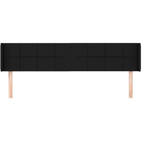  Uzglavlje s u&amp;scaron;ima crno 183x16x78/88 cm od tkanine Slike