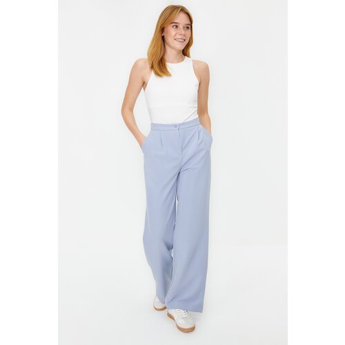 Trendyol Light Blue Wide Leg Trousers Slike