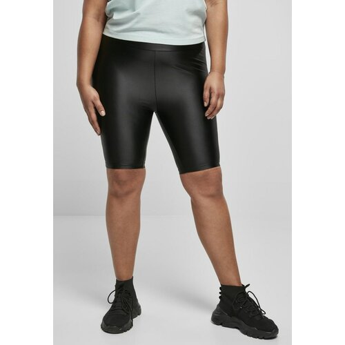 Urban Classics ladies highwaist shiny metallic cycle shorts black Slike