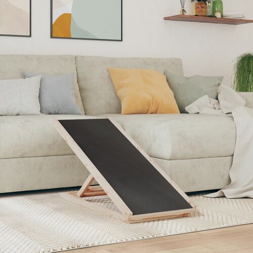 VidaXL Rampa za pse siva 100x40 cm trden les jelke Slike
