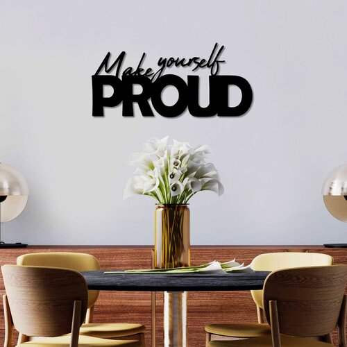 Wallity zidna dekoracija Make Yourself Proud, 56x26cm, Crna Cene