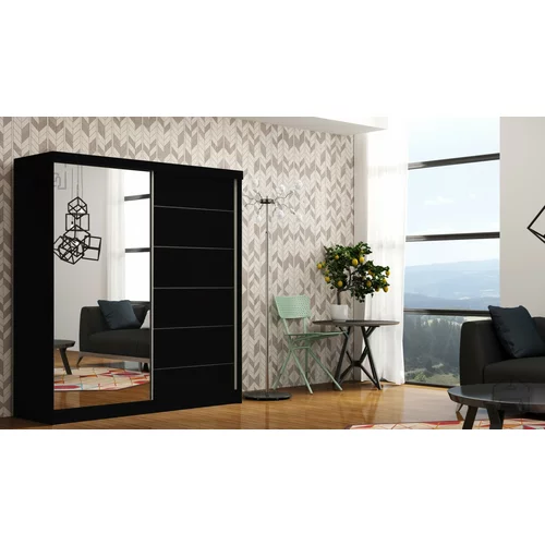 Arkos meble Garderobna omara z drsnimi vrati Infiniti - črna