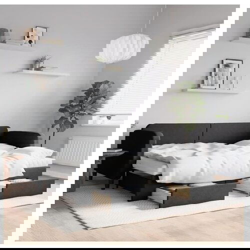 vidaXL Izvlečna dnevna postelja s predali črna 90x190 cm bla Cene