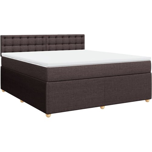 vidaXL Box spring postelja z vzmetnico temno rjava 180x200 cm blago, (21304558) Cene