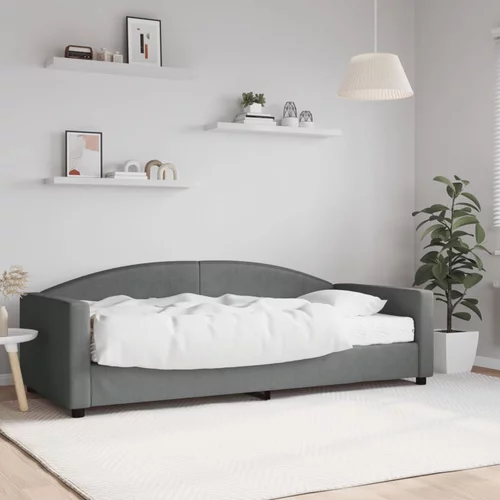vidaXL Dnevna postelja z vzmetnico temno siva 90x200 cm blago