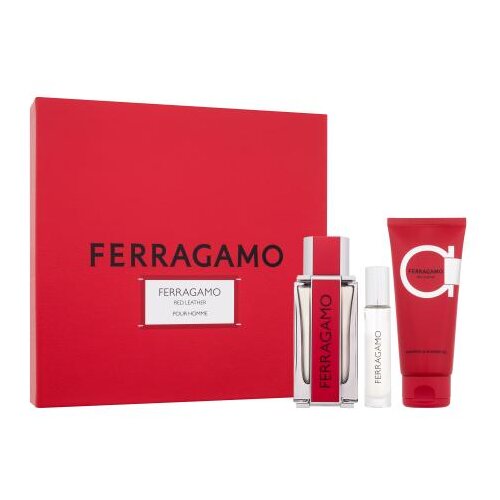 Ferragamo Red Leather set: EDP 100 ml + šampon in gel za prhanje 100 ml + EDP 10 ml za moške Cene