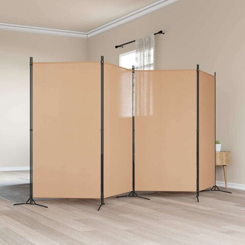  4-panelni pregradni zid Bež 346 x 180 cm Tkanina - Bež 346 x 180 cm Cene
