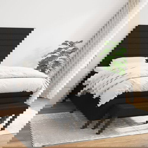 vidaXL Krevet s oprugama i madracem crni 90x200 cm od tkanine Cijene