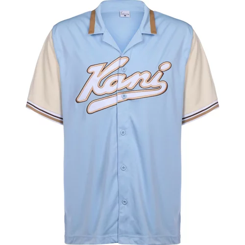 Karl Kani Košulja 'Varsity Block Baseball' bež / svijetloplava / smeđa / kestenjasto smeđa