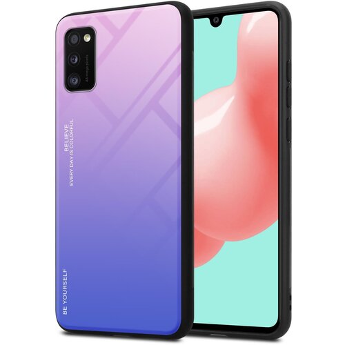 Cadorabo Ohi&amp;scaron;je, združljiv s Samsungom v roza - modri - dvobarvni za&amp;scaron;čitni pokrov iz silikona TPU in hrbta iz kaljenega stekla, (20569932) Slike