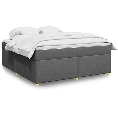vidaXL Box spring postelja z vzmetnico temno siva 180x200 cm blago Cene