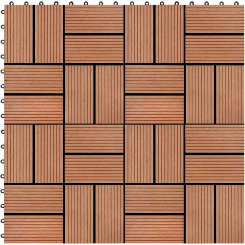  Pločice za trijem 22 kom 30 x 30 cm 2 m² WPC boja tikovine