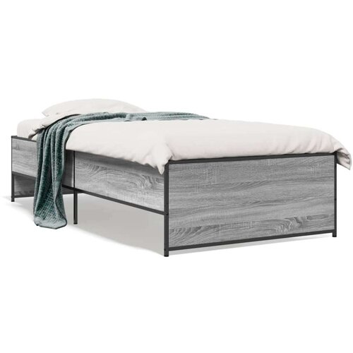 VidaXL Okvir kreveta boja hrasta 90 x 190 cm konstruirano drvo i metal Slike