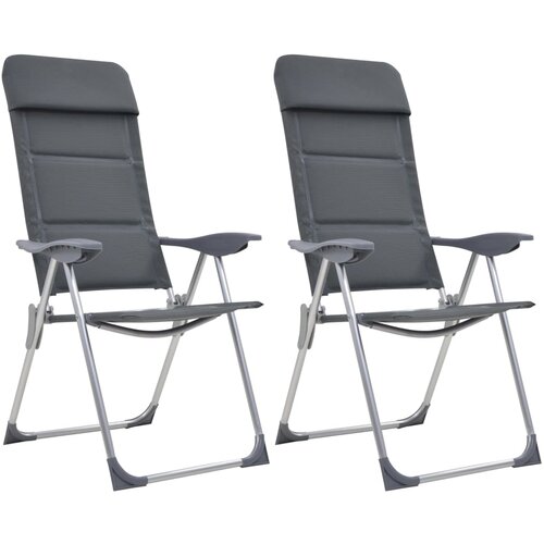 vidaXL Stolice za kampiranje 2 kom sive 58 x 69 x 111 cm aluminijske Cijene