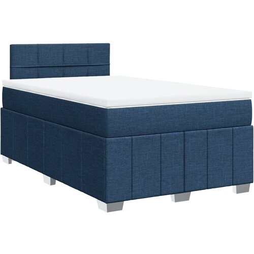vidaXL Box spring postelja z vzmetnico moder 120x200 cm blago, (21307129) Cene