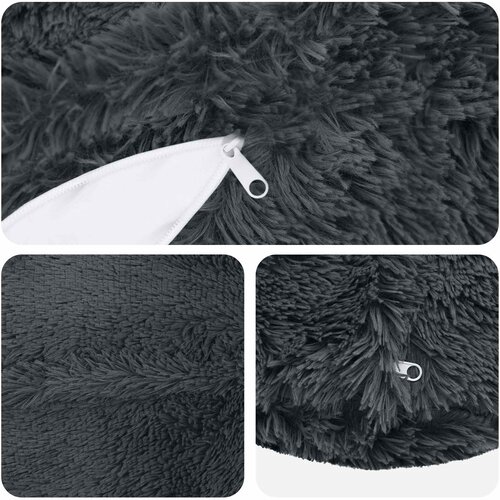  Presvlaka za jastuk 2 pcs HEERLEN Antracit &amp;Oslash; 60 cm PV flis Slike