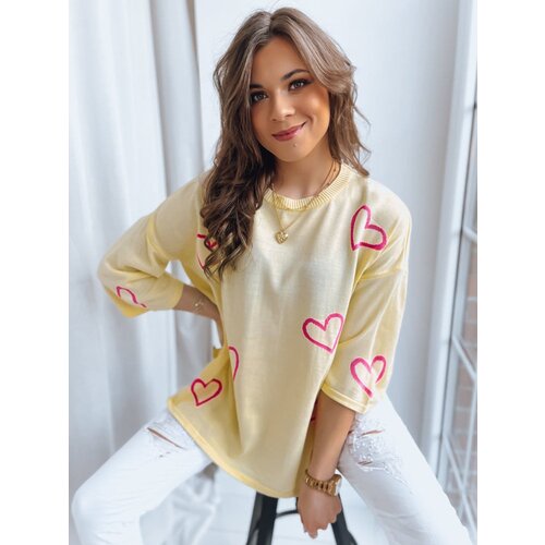 DStreet Sweter damski SWEET HEART cytrynowy Slike