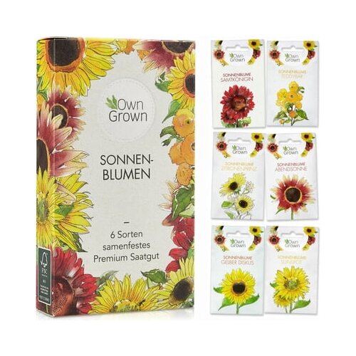 Own Grown Sončnice set 6 vrst semen Slike