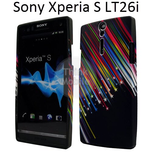  Gumijasti / gel etui Art za Sony Xperia S LT26i - črni z zvezdnimi utrinki Slike
