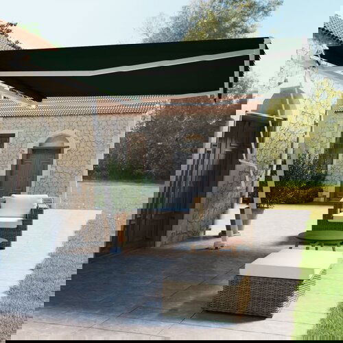 vidaXL prostostoječa avtomatska tenda 400x350 cm antracitna Cene