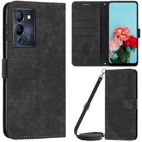 INORCO Za Infinix Note 12 G96 4G natisnjene črte telefonske lupine ovitek PU usnjena denarnica stojalo za telefon s trakovi, (22035113) Cene
