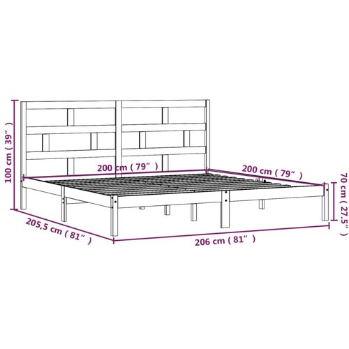  Okvir za krevet od masivne borovine 200 x 200 cm Slike